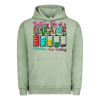 Pigment Oil Green Battery Life Of A Educator Urban Hoodie - BundleAndBundleShop
