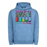 Pigment Pebble Blue Battery Life Of A Educator Urban Hoodie - BundleAndBundleShop