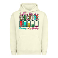 Pigment Pistachio Battery Life Of A Educator Urban Hoodie - BundleAndBundleShop
