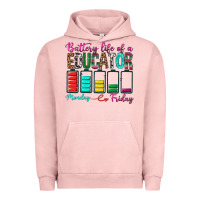 Pigment Salmon Battery Life Of A Educator Urban Hoodie - BundleAndBundleShop