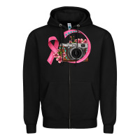 Black floral cancer ribbon vintage camera Zipper Hoodie - FaDigitalArtStudio