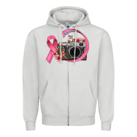Dove Grey floral cancer ribbon vintage camera Zipper Hoodie - FaDigitalArtStudio