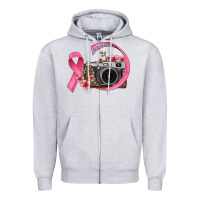 Heather Grey floral cancer ribbon vintage camera Zipper Hoodie - FaDigitalArtStudio