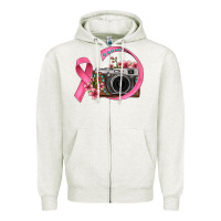 Oatmeal Heather floral cancer ribbon vintage camera Zipper Hoodie - FaDigitalArtStudio