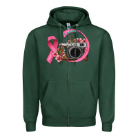 Sports Green floral cancer ribbon vintage camera Zipper Hoodie - FaDigitalArtStudio