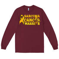 Burgundy Sarcoma Cancer Warrior Long Sleeve Tee - texasbilliewilder