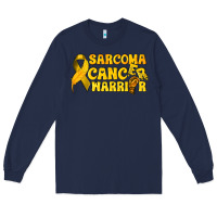 Navy Sarcoma Cancer Warrior Long Sleeve Tee - texasbilliewilder