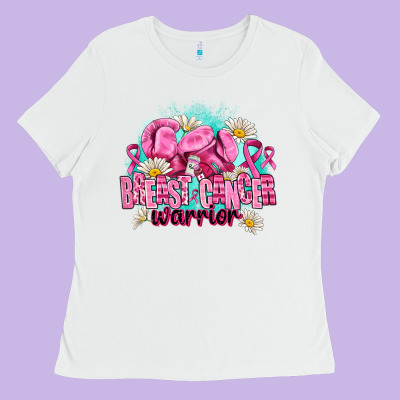Breast Cancer Warrior Ladies Tee Designed By Adodesignshop