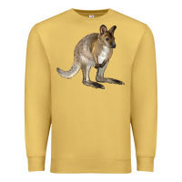 Antique Gold Hand Drawn Wallaby Animal Premium Sweatshirt - LillyAllenDesigns