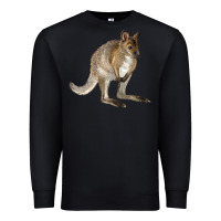 Black Hand Drawn Wallaby Animal Premium Sweatshirt - LillyAllenDesigns