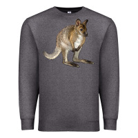 Charcoal Heather Hand Drawn Wallaby Animal Premium Sweatshirt - LillyAllenDesigns