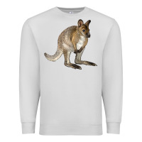Dove Grey Hand Drawn Wallaby Animal Premium Sweatshirt - LillyAllenDesigns