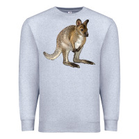 Heather Grey Hand Drawn Wallaby Animal Premium Sweatshirt - LillyAllenDesigns