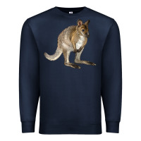 Navy Hand Drawn Wallaby Animal Premium Sweatshirt - LillyAllenDesigns