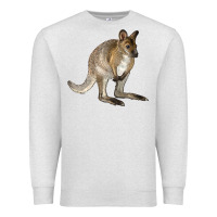 Oatmeal Heather Hand Drawn Wallaby Animal Premium Sweatshirt - LillyAllenDesigns