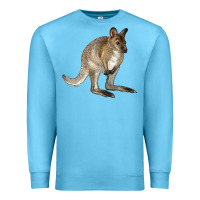 Ocean Blue Hand Drawn Wallaby Animal Premium Sweatshirt - LillyAllenDesigns
