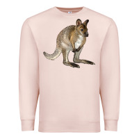 Pale Pink Hand Drawn Wallaby Animal Premium Sweatshirt - LillyAllenDesigns