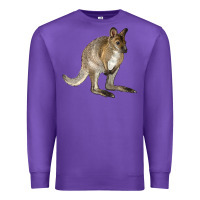 Purple Hand Drawn Wallaby Animal Premium Sweatshirt - LillyAllenDesigns