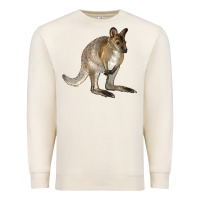 Sandshell Hand Drawn Wallaby Animal Premium Sweatshirt - LillyAllenDesigns