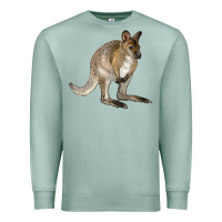 Seafoam Hand Drawn Wallaby Animal Premium Sweatshirt - LillyAllenDesigns