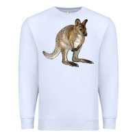 White Hand Drawn Wallaby Animal Premium Sweatshirt - LillyAllenDesigns