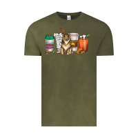 Vintage Olive collie dog coffee cups Vintage Tee - texasbilliewilder