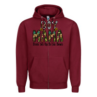 Burgundy Boy Mama From Son Up To Son Down Zipper Hoodie - CowhideDigitalArt