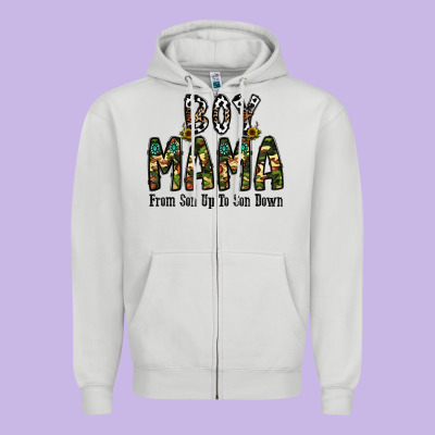 Boy Mama From Son Up To Son Down Zipper Hoodie Designed By Cowhidedigitalart