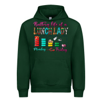 Forest Green Battery Life Of A lunch Lady Urban Hoodie - BundleAndBundleShop