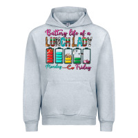 Heather Grey Battery Life Of A lunch Lady Urban Hoodie - BundleAndBundleShop