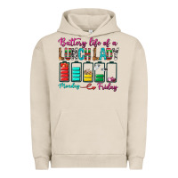 Pigment French Oak Battery Life Of A lunch Lady Urban Hoodie - BundleAndBundleShop
