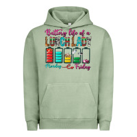 Pigment Oil Green Battery Life Of A lunch Lady Urban Hoodie - BundleAndBundleShop