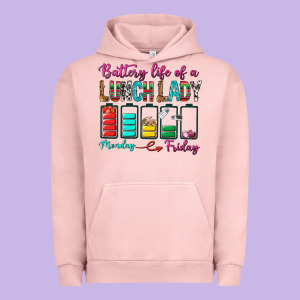 Battery Life Of A Lunch Lady Urban Hoodie Designed By Bundleandbundleshop