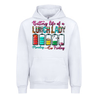 White Battery Life Of A lunch Lady Urban Hoodie - BundleAndBundleShop