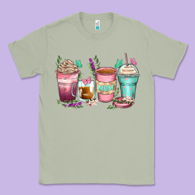 Mom Coffee Cups Classic Tee Designed By Zillion Design Studio