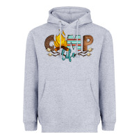 Heather Grey camp life Heavyweight Hoodie - Artiststas
