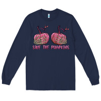 Navy Save The Pumpkins Long Sleeve Tee - texasbilliewilder