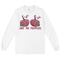 White Save The Pumpkins Long Sleeve Tee - texasbilliewilder
