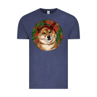 Vintage Denim Shiba Inu Christmas Vintage Tee - RanaPortraitStore