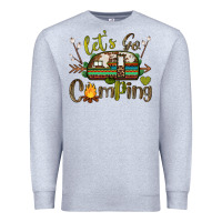 Heather Grey let's go camping Premium Sweatshirt - BarkalooDesign
