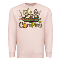 Pale Pink let's go camping Premium Sweatshirt - BarkalooDesign