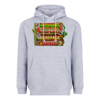 Heather Grey national hispanic heritage month with background Heavyweight Hoodie - BundleAndBundleShop