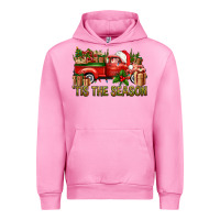 Fuchsia Pink Tis' The Season Christmas Truck Urban Hoodie - BundleAndBundleShop
