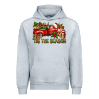 Heather Grey Tis' The Season Christmas Truck Urban Hoodie - BundleAndBundleShop