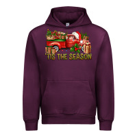Mauve Wine Tis' The Season Christmas Truck Urban Hoodie - BundleAndBundleShop