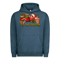 Pigment Midnight Navy Tis' The Season Christmas Truck Urban Hoodie - BundleAndBundleShop