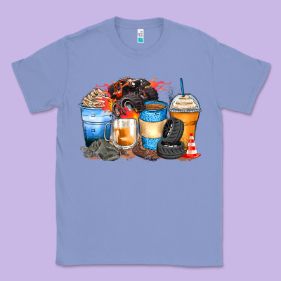 Monster Truck Coffee Cups Classic Tee Designed By Zillion Design Studio