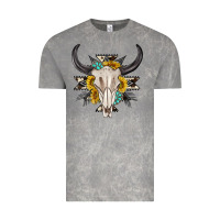 Cloud Rock cow aztec western bull skull Vintage Tee - texasbilliewilder