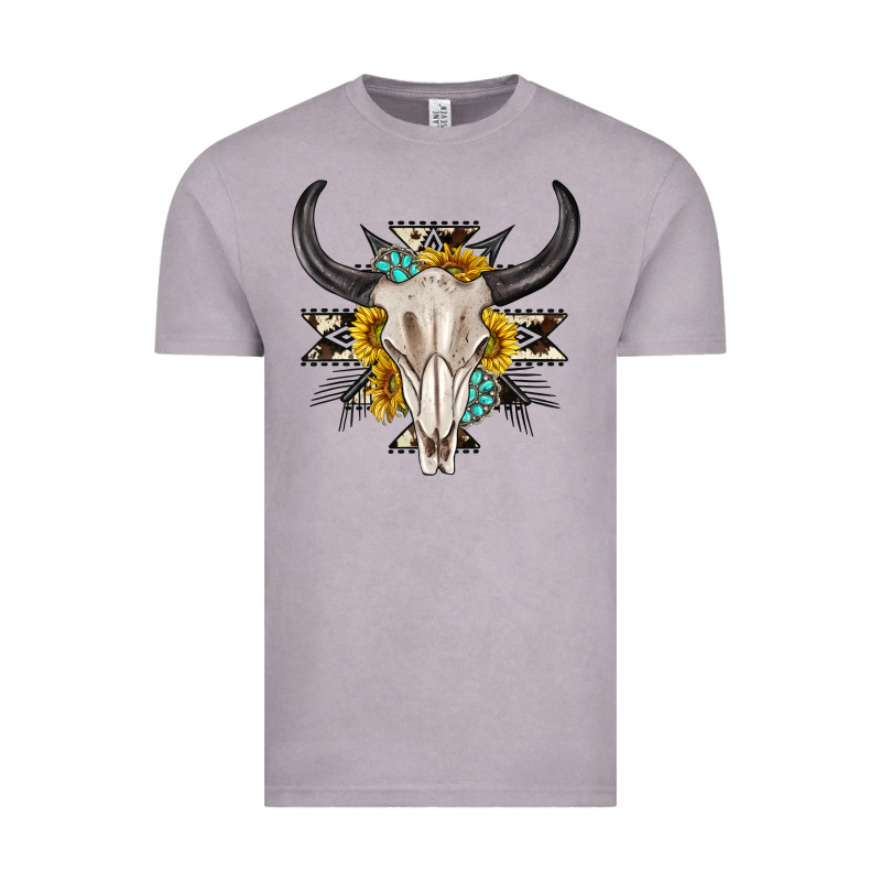 Cow Aztec Western Bull Skull Vintage Tee by texasbilliewilder | Teevron