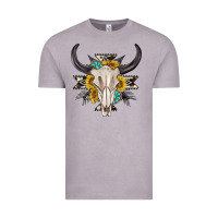 Vintage Zinc cow aztec western bull skull Vintage Tee - texasbilliewilder